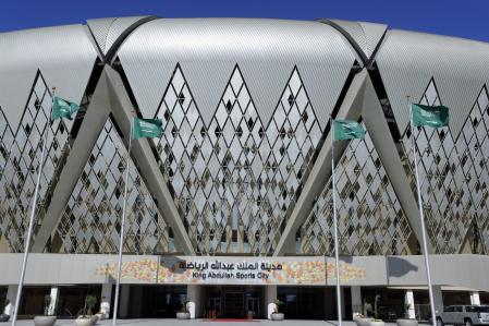 FILE - A general views shows the King Abdullah Sports City stadium, in Jiddah, Saudi Arabia, Saturday, Jan. 11, 2020. Saudi Arabia will host the men’s tennis tour’s Next Gen ATP Finals in Jedda through 2027 under an agreement announced Thursday, Aug. 24, 2023, the latest foray into sports by the kingdom. The end-of-season tournament for the ATP’s leading 21-and-under players will be held this year at the King Abdullah Sports City on an indoor hard court from Nov. 28 to Dec. 2. (AP Photo/Hassan Ammar, File)