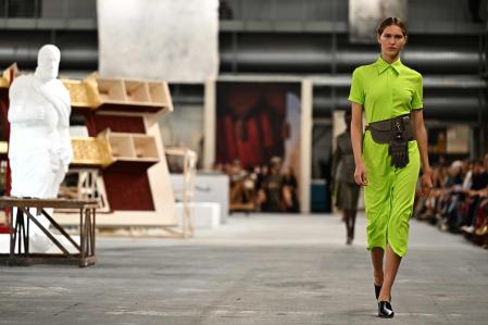 A model walks the runway at the Tod's fashion show during the Milan Fashion Week Womenswear Spring/Summer 2024 on September 22, 2023 in Milan. (Photo by GABRIEL BOUYS / AFP)