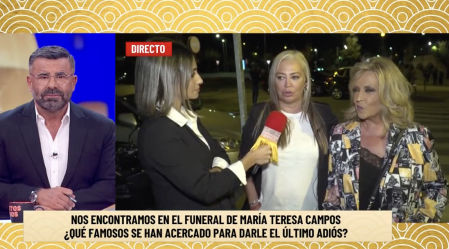 Jorge Javier conecta en directo con Belén Esteban y Lydia Lozano durante el funeral de María Teresa Campos