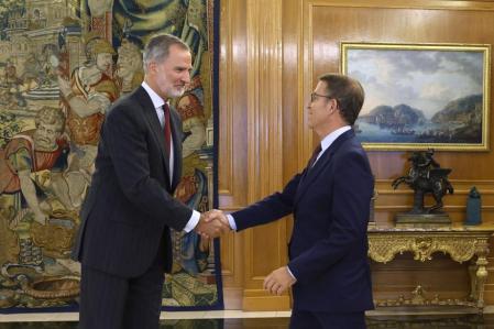 El Rey Felipe VI finalizó la ronda de contactos para designar candidato con el presidente del PP, Alberto Núñez Feijóo
