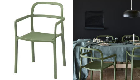 YPPERLIG, silla con reposabrz int/ext, verde