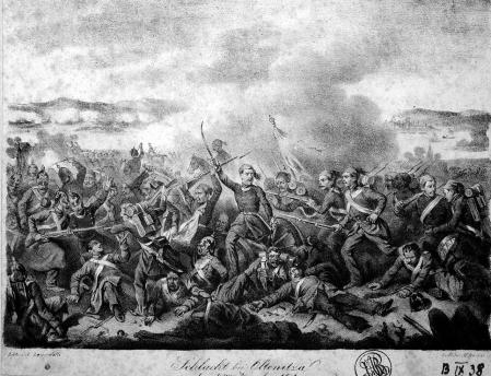La batalla de Oltenitza, por Karl Lanzedelli.