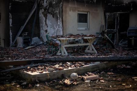 Una casa destruida en el kibbutz de Be'eri, Israel, 14 de octubre de 2023.