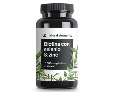 Natural Elements, Biotina + Zinc + Selenio - 365 pastillas veganas