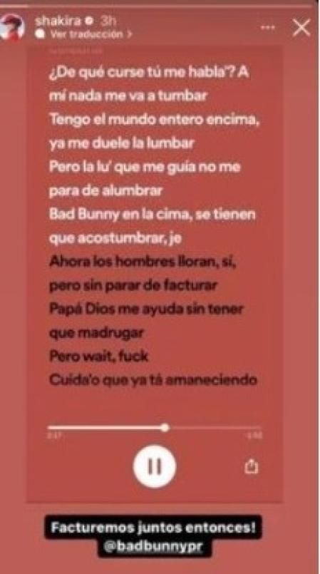Shakira contesta a Bad Bunny