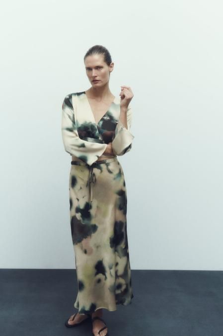 Falda estampada de Zara