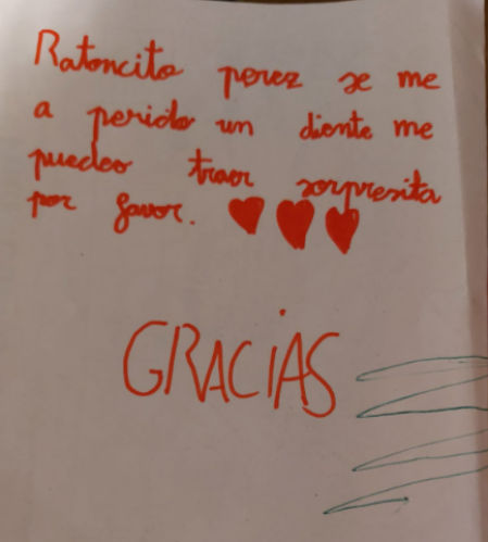 Carta al Ratoncito Pérez.