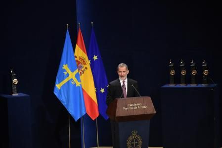 El Rey, durante su intervención en los Premios Princesa de Asturias