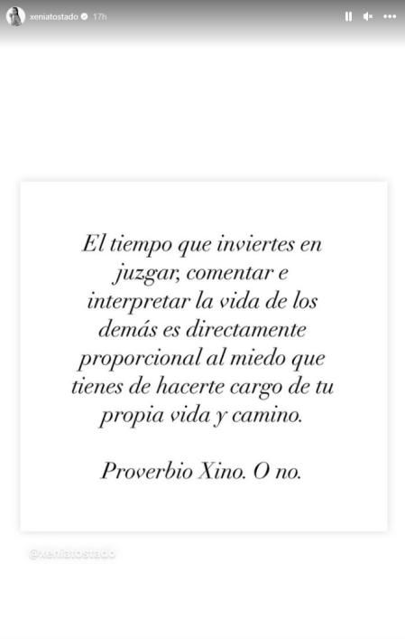Xènia Tostado ha lanzado más de un mensaje en las últimas horas.