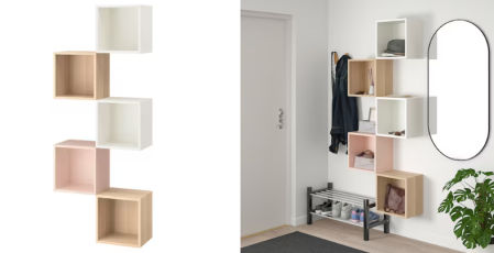 EKET, estanterías modulares, multicolor/rosa claro, 70x25x175 cm