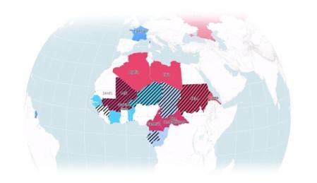 Francia y Rusia, cara a cara en África.