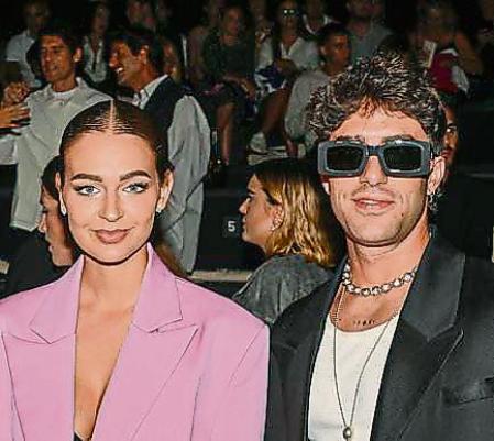 Singer Alvaro de Luna and model Laura Escanes attending Mansevent during Pasarela Cibeles Mercedes-Benz Fashion Week Madrid 2023 in Madrid, on Thursday, 15 February 2023.