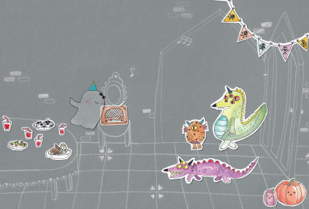 Ilustración de Misspink para '¡Ah!') de Emma S. Varela,