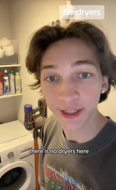 El joven estadounidense habla de costumbres como el secado al aire o el precio de la gasolina