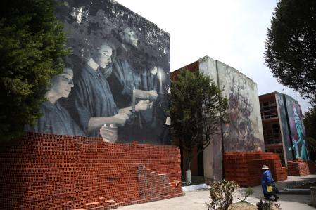 Mural en el Cementerio General de La Paz.&nbsp;