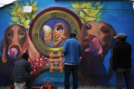 Mural en el Cementerio General de La Paz.&nbsp;