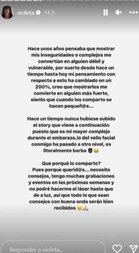 Violeta se sincera en Instagram