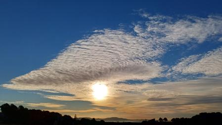 Nube con forma de pájaro.
