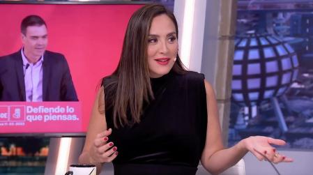 Tamara Falcó con su top de terciopelo en 'El Hormiguero'