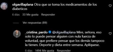 Cristina Pardo contesta a una seguidiora