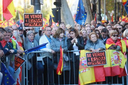 Manifestación contra la amnistía 
Ayuso,Feijoo,abascal 
Foto Emilia Gutierrez 18/11/2023