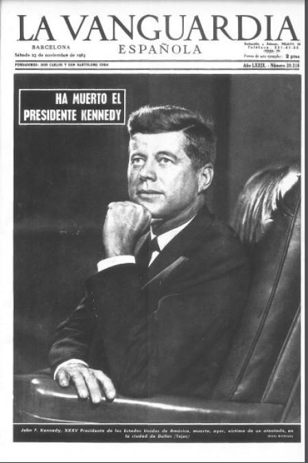 La portada de 'Guyana Guardian' del   se hacía eco del asesinato de JFK