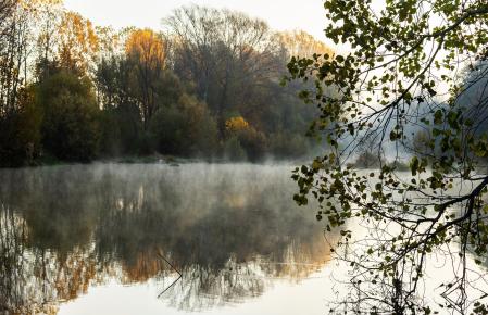 Humo ártico en el Ter en Les Masies de Voltregà.