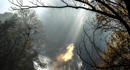 Humo ártico en el Ter en Les Masies de Voltregà.