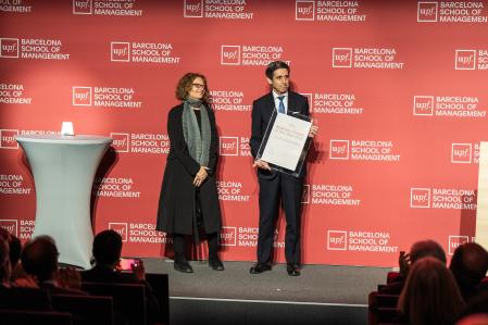 La rectora de la UPF con el presidente de Telefónica