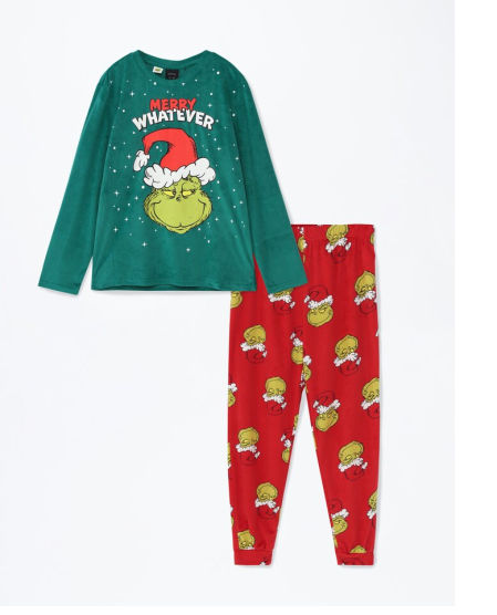 PIJAMA FAMILIAR GRINCH TERCIOPELO