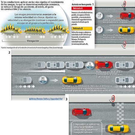 La conducción armónica de las orugas aplicada a una situación del tráfico&nbsp;