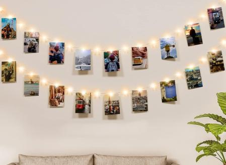 Kolpop Cadena de Luces, 5m 50 Led, 30 Pinzas Para Fotos Fotoclips Guirnalda de decoración para Habitaciones, Bodas,Cumpleaño