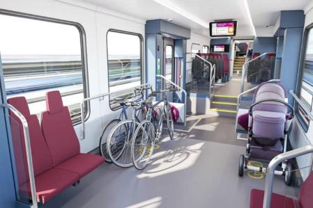 Algunos trenes de cercanías disponen de un espacio específico para dejar las bicicletas