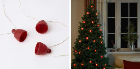 STRÅLA, Guirnalda LED 15 luces, a pilas/sombrero