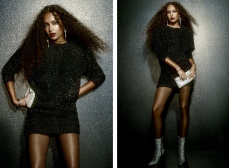 Vestido efecto pelo brillante