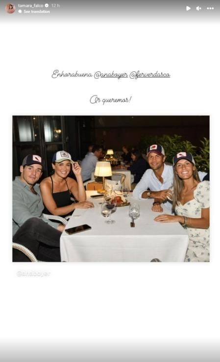 Tamara Falcó felicita a través de Instagram a su hermana Ana Boyer y a Fernando Verdasco por su próxima paternidad.