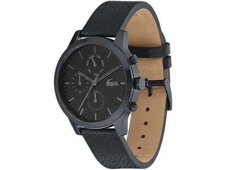 Lacoste Reloj Analógico de Cuarzo multifunción para hombre con Correa en piel Negro - 2010997