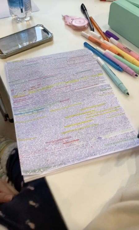 Los estudiantes españoles han rellenado una hoja entera con letra minúscula