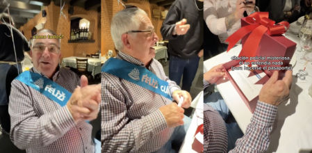 Le regalan a su abuelo cumplir el sueño de su vida y esta es su tierna reacción: “¿Todos?” (TikTok/@xtawie)