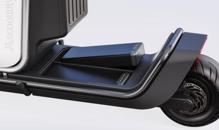 Scootility, el práctico patinete eléctrico que busca revolucionar el reparto a domicilio.