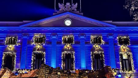 Ambiente navideño en la plaza Sant Roc de Sabadell.