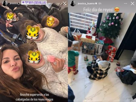 Jessica Bueno junto a sus hijos, disfrutando de los Reyes