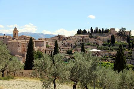 La ciudad de Spello está situada en lo alto de una colina