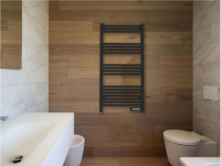 Toallero eléctrico para el cuarto de baño.