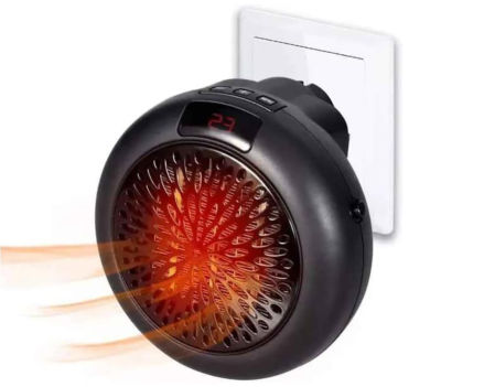 Calefactor Klack cerámico eléctrico de enchufe con mando de 900W.