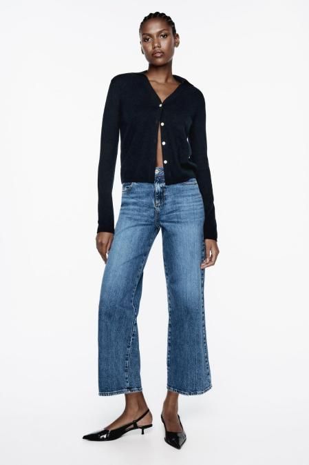 Vaqueros de corte cropped de Zara