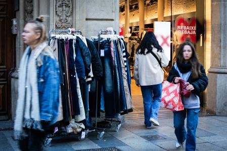 Compars en la avenida Portal de l'Àngel el pasado domingo