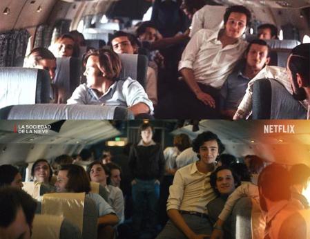 Comparación de una imagen tomada antes del accidente de avión comparada con la película