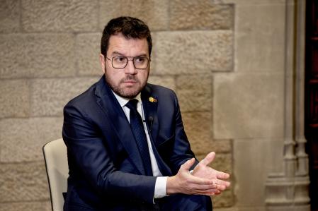 FOTO ALEX GARCIA ENTREVISTA CON PERE ARAGONES, PRESIDENT DE LA GENERALITAT. CON JORDI JUAN 2024/01/12