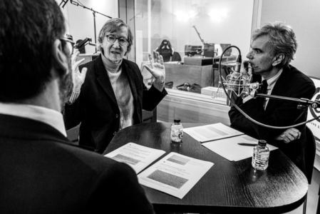 Homs y Riera durante la grabación de su programa